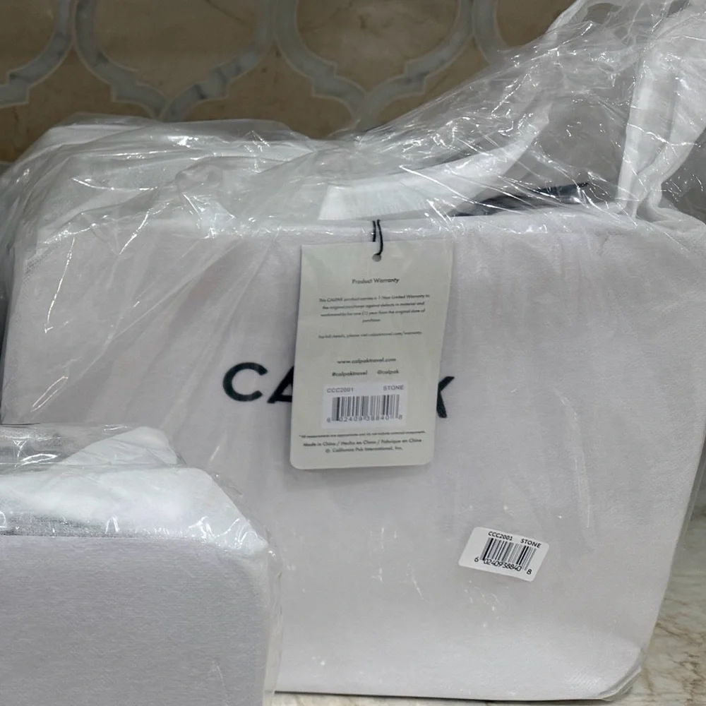 Calpak Clear Cosmetic Bag Large in Stone - Picture 3 of 3